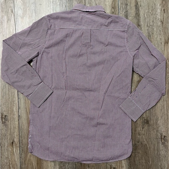 GAP Kids Non-Iron Shirt Boys XL Button Up Down Collared Plaid‎ Red Blue - Picture 6 of 7